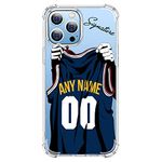 VNGDA Custom Name & Number - Denver Basketball Jersey - Clear Case for iPhone 16 15 Pro Max 14 13 12 11 Xs Max Xr SE3 8 7 6 Plus 11 Pro Mini,with 4 Shockproof Corners Customized Transparent Case