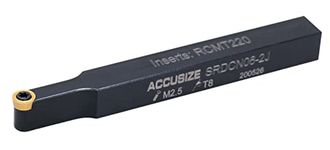 Accusize Industrial Tools 3/8 x 4'' Srdcn Indexable Toolholder for Rcmt220 Inserts, 2376-0006