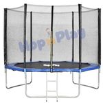 Hop N Play 8FT Trampoline for Kids & Adults with Safety Enclosure Net | Indoor & Outdoor Use | 150 kg Weight Limit | Heavy-Duty Frame | Extra Bounce & Fun