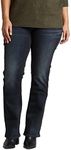 Silver Jeans Women's Plus Size Suki Curvy Fit Mid Rise Slim Bootcut Jeans, Dark Indigo Wash, 24x31
