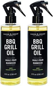 Caron & Doucet - BBQ Grill Cleaner Oil | 100% Plant-Based & Vegan | Best for Cleaning Barbeque Grills & Grates | Use with Wooden Scrapers, Brushes, Accessories & Tools | Great Gift for Dad! (2X 8oz)