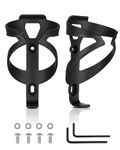 2 Pack Bike Water Bottle Holder, PC Bike Bottle Holder with Screws Tool, Black Bike Bottle Cages for Road MTB Bikes Outdoor Cycling