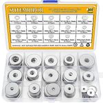 Sutemribor 304 Stainless Steel Large Fender Washer Assortment Kit 200 Pieces, 15 Sizes - M3 M4 M5 M6 M8 M10 M12