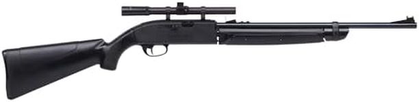 Crosman Legacy 1000 Variable Pump .177-Caliber Dual Ammo Air Rifle with 4x15 Scope - Shoots Pellets and BBS - 1000 FPS - Black