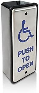 Olideauto Handicapped Push Button for Automatic Door Opener,Single Narrow Wired Stainless Steel Handicap Push Button