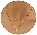 Layered Gold Pearl Necklaces, 14K G