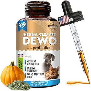 Cats & Dogs Natural Broad Spectrum Treatment & Herbal Medicine for Remove Parasites & Toxins - Probiotic Supplement Drops Made in USA