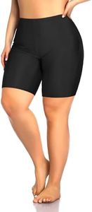 Aqua Eve Plus Size Swim Shorts Women Tummy Control Swimsuit Bottoms High Waisted Bikini Bottom, Black, 24 Plus