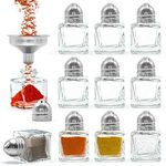 Srenta Mini Salt & Pepper Shakers Set | Classic Design Transparent Glass Kitchenware | Essential Dining Table Refillable Tool | 0.5 Oz. Set of 24