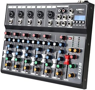 jindaaudio Professional Mixer Audio 7-Channel Sound Mixing Board USB Bluetooth MP3 Computer Input 48V Phantom Power Stereo DJ Studio Streaming FX Reverb Delay Processor