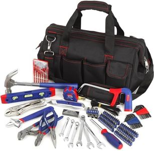 Contech 156-Piece Home Repair Tool Set - Daily Use Hand Tool Kit with Wide Open Mouth Tool Bag - Durable, Long Lasting Tools - Perfect for DIY, Home Maintenance