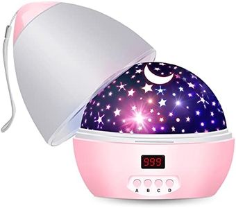 MOKOQI Star Projector Night Light for Kids Adults, Star Night Lights Romantic Rotating Projection Lamp with Timer & Color Changing for 1-6-10 Year Old Gifts (Pink)