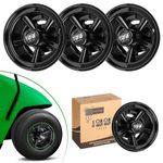 10L0L Golf Cart Wheel Covers Hub Caps Golf Buggy Wheel Trims for Yamaha/Club Car/EZGO Most Golf Carts 8 inch(Set of 4) (Black)