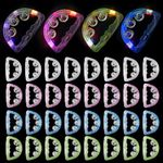 SENONAPO 32 Pack LED Light up Tambourines Musical Flashing Handheld Percussion Instrument Glow in The Dark Party Supplies for Wedding Adults Teenagers Party Favors