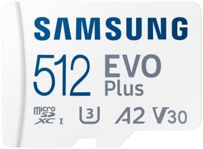 SAMSUNG EVO Plus Gen2 512GB w/SD Adaptor Micro SDXC, Up-to 160MB/s, Expanded Storage for Gaming Devices, Android Tablets and Smart Phones, Memory Card