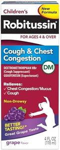 Robitussin Children's Cough and Chest Congestion DM, Cough Medicine for Kids, Grape Flavor - 4 Fl Oz Bottle, 300318715130