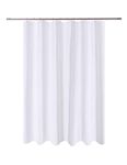 N&Y Home Fabric Shower Curtain Liner White Extra Long 72 x 84 inch, Hotel Quality, Mildew Resistant, Washable, Water Repellent, Spa Bathroom Curtains with Grommets