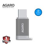 AGARO Micro USB to Type-C OTG Adapter - (Metallic Grey)