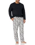 Amazon Essentials Men's Flannel Pajama Set (Available in Big & Tall), Black/Penguin, XX-Large