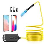 BlueFire 5MP HD WiFi Borescope 1944P Semi-Rigid Wireless Endoscope IP68 Waterproof Inspection Camera Snake Camera for Android and iOS Smartphones iPhone Samsung iPad Tablet (11.5FT)