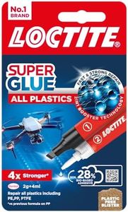 Loctite Super Glue All Plastics, Ideal for Bonding All Plastics, Fast and Strong Adhesive, 4ml+2g