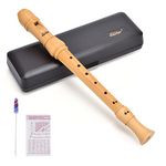 Eastar Soprano Recorder Instrument for Kids Adults Beginners, Baroque fingering C Key Maple Wooden Recorder, 3 Piece Recorder With Hard Case, Fingering Chart, Cleaning Kit, ERS-31BM