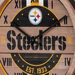 FOCO Pittsburgh Steelers NFL Barrel Wall Clock