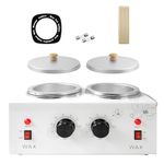 Professional Wax Warmer for Painless Hair Removal, Women Men Domestic Hair Salon Wax Heater Pot with Adjustable Temperature Set 220V(Double Pots)