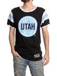 Calhoun NHL Surf & Skate Mens Shoulder Stripe Varsity Inset Sleeve Retro Style T-Shirt – The Coastal Collection, Utah Hockey Club, X-Large