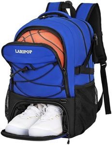 LARIPOP Gifts for Men,Basketball Backpack-Large Basketball Bag with Shoe Compartment and Ball Holder,Water Resistant for Sport Training Equipment Fits Soccer,Volleyball,Gym,Travel Gifts