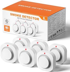 Hilmon Smoke Alarm Fire Detector,Battery Operated Photoelectric Smoke Detector with Test Button and Low Battery Warning, Fire Alarms Smoke Detectors for Home, 6 Pack