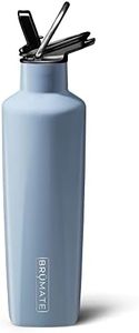 BrüMate ReHydration Mini Kids Water Bottle | 100% Leakproof Insulated Water Bottle for Kids with Straw | Stainless Steel Water Canteen | Perfect Kids Water Bottle for School | 16oz (Denim)