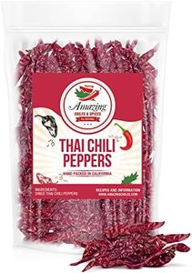 Authentic Red Thai Chili Peppers, 1LB. Bag, Genuine Hot Red Whole Pepper Chilis, Dried Fresh for Cooking Traditional Asian Foods, Soups, and Curry by Amazing Chiles & Spices