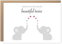 BYANIKA A6 New Baby Twins Card | Congratulations Welcome Home To The World Family | Newborn Cards | Congratulations On The Birth Of Your New Borns | Twin Essentials | Cute Gifts For Parents