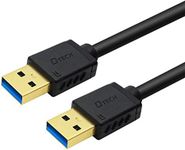 DTECH 0.25m USB 3.0 Type A Cable Male to Male High Speed Data Cord in Black