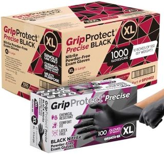 GripProtect® Precise Black Nitrile Gloves, Exam, 4 Mil, Food, Home, Cleaning, Medical/Dental, Tattoo (X-Large, 1,000)