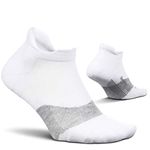 Feetures Golf Max Cushion No Show Tab Mens and Womens Golf Sock (Medium, White)