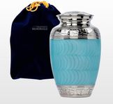 Trupoint Memorials Cremation Urns for Human Ashes - Decorative Urns, Urns for Human Ashes Female & Male, Urns for Ashes Adult Female, Funeral Urns - Light Blue, Large