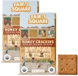 Fair & Square Gluten Free Graham Crackers Powered by Gut Friendly, Prebiotic Banana Flour | Organic, Vegan, Dairy Free, Allergen Friendly, Nut Free, High Calcium, Kosher | 4 oz (Pack of 2) - Honey Graham Crackers