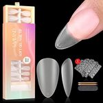 Saviland Press on Nail Glue Gel Set - 2PCS Solid Nail Glue Gel for Acrylic Nails Glue Gel for Press On Nails U V LED Glue Gel for Fake Nail Tips for Beginners Home DIY Nail Salon 15ML Each 6
