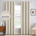 MIULEE 100% Blackout Linen Textured