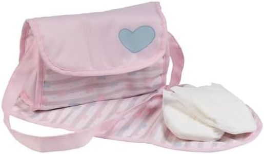 Adora Baby Doll Diaper Bag with Sturdy Straps, Includes Changing Mat and 2 Doll Diapers (Fits 13" Dolls), Birthday Gift For Ages 3+ - Classic Pastel Pink