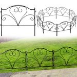 Thealyn Decorative Garden Fence 45 cm H x 50 cm W (5 Panels, Total Length 2.5 m) No Dig Fence Rustproof Metal Border Fencing for Yard Landscape, Patio, Lawn,Flower Bed