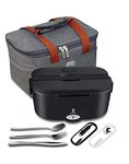 STN Electric Lunch Box 75W Heated Lunch Box with Insulated Bags and Big Cutlery Set for 12v 24v 220v