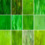 LITMIND 12 Sheets Green Stained Glass Sheets, 6 x 4 Inch Stained Glass Mosaic Tiles for Crafts, Stain Glass Kit for Adults, Art Glass Sheets for Stained Glass Making Projects (Mixed Green)