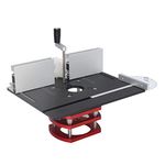 Router Lift with Top Plate, Aluminum Router Table Insert Plate, Woodworking Router Lifting Base Table Top Router Lift System Kit for Wood Trimming Milling Tools (Black)