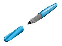 Pelikan Twist Frosted Blue Rollerball Pen, blue ink, ergonomic, inc 2 x rollerball cartridges