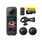 Insta360 X5 Motorcycle Bundle- Waterproof 8K 360° Action Camera, Leading Low Light, Invisible Selfie Stick Effect, Rugged and Replaceable Lens, 3-Hour Battery, Built-in Wind Guard