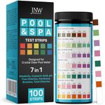 JNW Direct Pool and Spa Test Strips - 100 Strip Pack, Test pH, Chlorine, Bromine, Hardness and More, Accurate 6-in-1 Swimming Pool Water Testing