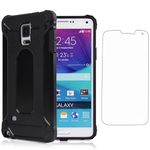 Asuwish Phone Case for Samsung Galaxy S5 with Tempered Glass Screen Protector Cover and Slim Mobile Rugged Hybrid Silicone Cell Accessories Protective S 5 Neo 5S GS5 G900A G900T Women Men Black